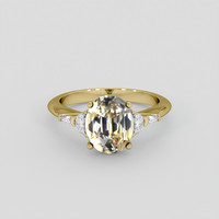 4.16 Ct. Bi Color Sapphire Ring, 14K Yellow Gold 1