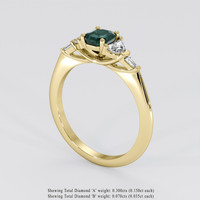 0.67 Ct. Bluish Green Sapphire Ring, 14K Yellow Gold 2