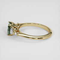 1.06 Ct. Bluish Green Sapphire Ring, 14K Yellow Gold 4