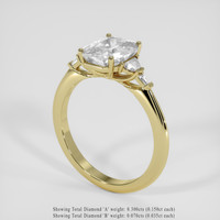 3.51 Ct. White Sapphire Ring, 14K Yellow Gold 2