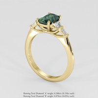 1.63 Ct. Green Sapphire Ring, 14K Yellow Gold 2