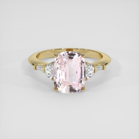 3.10 Ct. Peach Sapphire Ring, 14K Yellow Gold 1