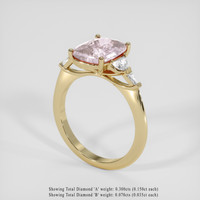 3.10 Ct. Peach Sapphire Ring, 14K Yellow Gold 2