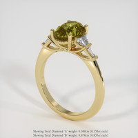 2.43 Ct. Yellowish Green Sapphire Ring, 14K Yellow Gold 2