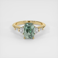 3.20 Ct. Green Sapphire Ring, 14K Yellow Gold 1