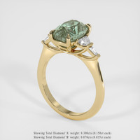 3.20 Ct. Green Sapphire Ring, 14K Yellow Gold 2