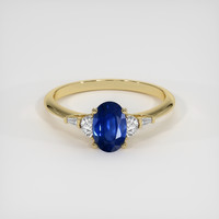 0.61 Ct. Blue Sapphire Ring, 18K Yellow Gold 1