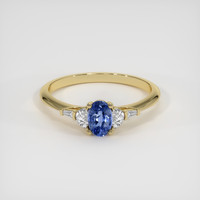 0.79 Ct. Blue Sapphire Ring, 18K Yellow Gold 1