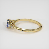 0.79 Ct. Blue Sapphire Ring, 18K Yellow Gold 4