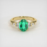 1.24 Ct. Emerald Ring, 18K Yellow Gold 1
