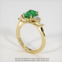 1.24 Ct. Emerald Ring, 18K Yellow Gold 2