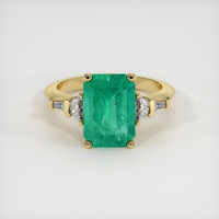 2.96 Ct. Emerald Ring, 18K Yellow Gold 1