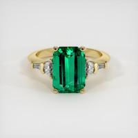 3.87 Ct. Emerald Ring, 18K Yellow Gold 1