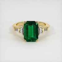 3.19 Ct. Emerald Ring, 18K Yellow Gold 1