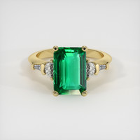 3.92 Ct. Emerald Ring, 18K Yellow Gold 1