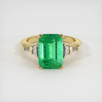 3.76 Ct. Emerald Ring, 18K Yellow Gold 1