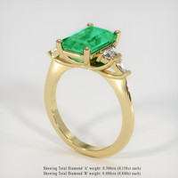 3.76 Ct. Emerald Ring, 18K Yellow Gold 2