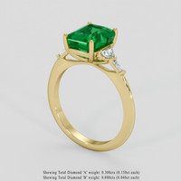 3.89 Ct. Emerald Ring, 18K Yellow Gold 2