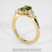 0.88 Ct. Gemstone Ring, 18K Yellow Gold 2