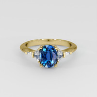 1.82 Ct. Blue Kyanite Ring, 18K Yellow Gold 1