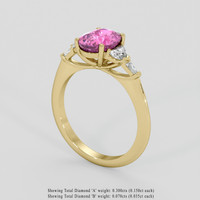 2.01 Ct. Pink Sapphire Ring, 18K Yellow Gold 2