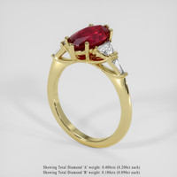 2.64 Ct. Ruby Ring, 18K Yellow Gold 2