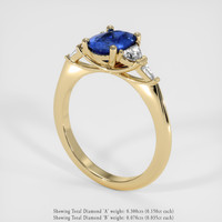 1.27 Ct. Bi Color Sapphire Ring, 18K Yellow Gold 2