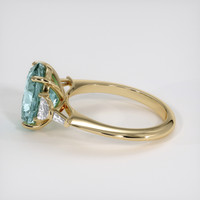 4.75 Ct. Greenish Blue Sapphire Ring, 18K Yellow Gold 4