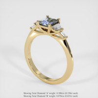 0.86 Ct. Sapphire Ring, 18K Yellow Gold 2