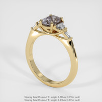1.27 Ct. Bluish Grey Sapphire Ring, 18K Yellow Gold 2