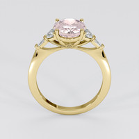3.06 Ct. Peach Sapphire Ring, 18K Yellow Gold 3