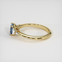 0.98 Ct. Greyish Blue Sapphire Ring, 18K Yellow Gold 4