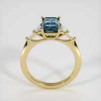 3.10 Ct. Greenish Blue Sapphire Ring, 18K Yellow Gold 3
