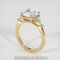 4.89 Ct. White Sapphire Ring, 18K Yellow Gold 2