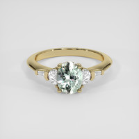 1.40 Ct. Bluish Green Sapphire Ring, 18K Yellow Gold 1