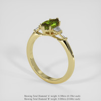 1.69 Ct. Green Sapphire Ring, 18K Yellow Gold 2