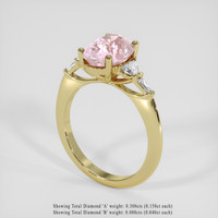 3.71 Ct. Pink Sapphire Ring, 18K Yellow Gold 2