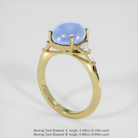 6.92 Ct. Blue Sapphire Ring, 18K Yellow Gold 2