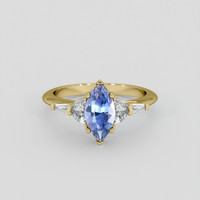 2.04 Ct. Blue Sapphire Ring, 18K Yellow Gold 1