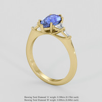 2.28 Ct. Blue Sapphire Ring, 18K Yellow Gold 2
