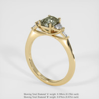 2.14 Ct. Bi Color Sapphire Ring, 18K Yellow Gold 2