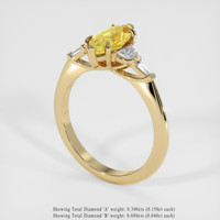 1.33 Ct. Yellow Sapphire Ring, 18K Yellow Gold 2