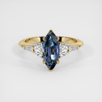 1.76 Ct. Bluish Purple Sapphire Ring, 18K Yellow Gold 1