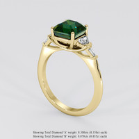 3.05 Ct. Bluish Green Sapphire Ring, 18K Yellow Gold 2