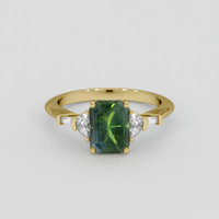 1.85 Ct. Yellowish Green Sapphire Ring, 18K Yellow Gold 1