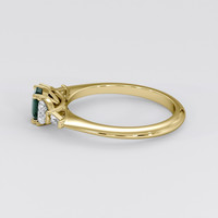 0.67 Ct. Bluish Green Sapphire Ring, 18K Yellow Gold 4