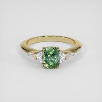 1.26 Ct. Green Sapphire Ring, 18K Yellow Gold 1