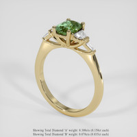 1.26 Ct. Green Sapphire Ring, 18K Yellow Gold 2