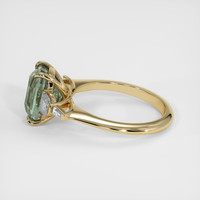 3.20 Ct. Green Sapphire Ring, 18K Yellow Gold 4