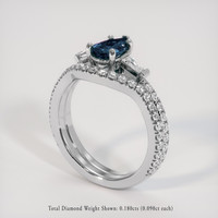 0.66 Ct. Gemstone Ring, Platinum 950 2